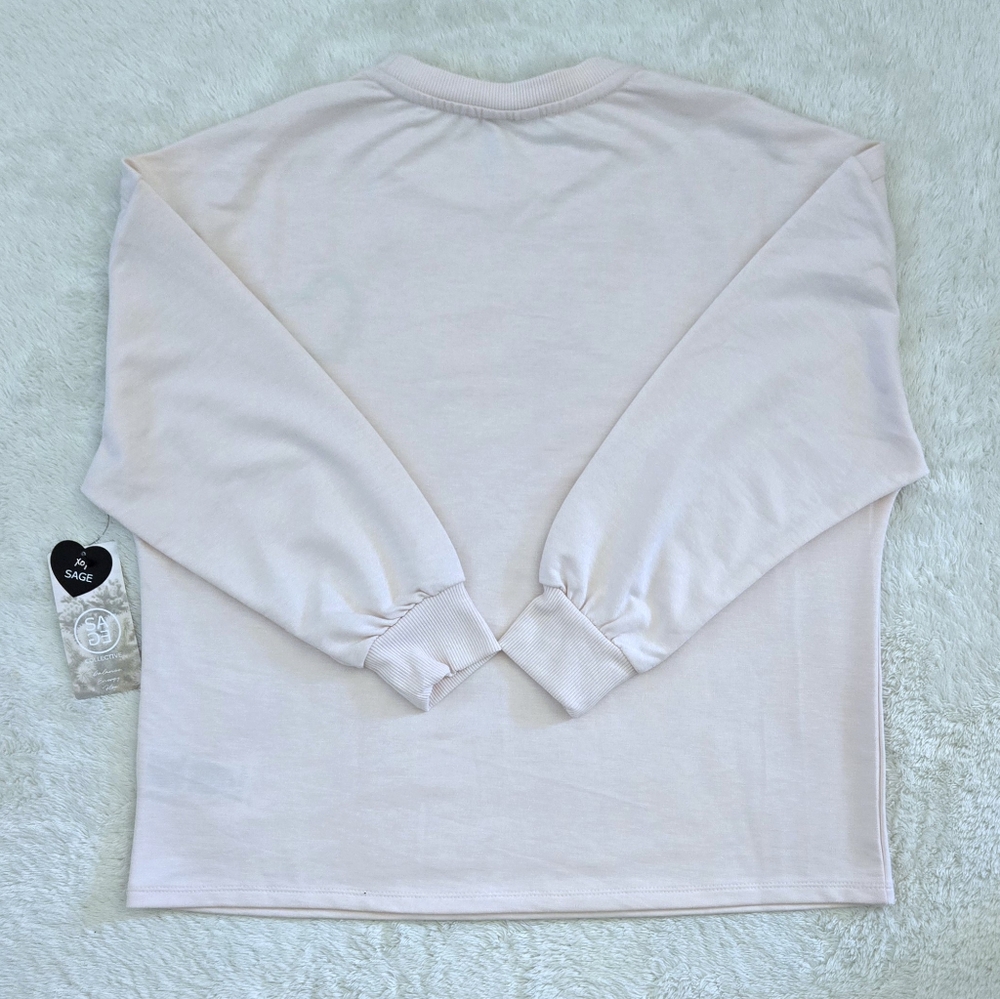 Sage🌿 Collective Stitched🪡 Open Black Heart🖤 Sweatshirt  - NWT - Picture 2 of 14